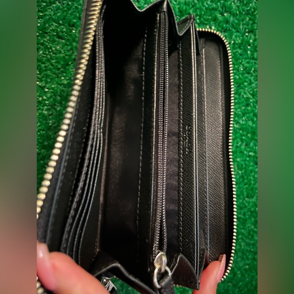 Coach EUC Pink and Black Floral Continental Wallet - Picture 6 of 9